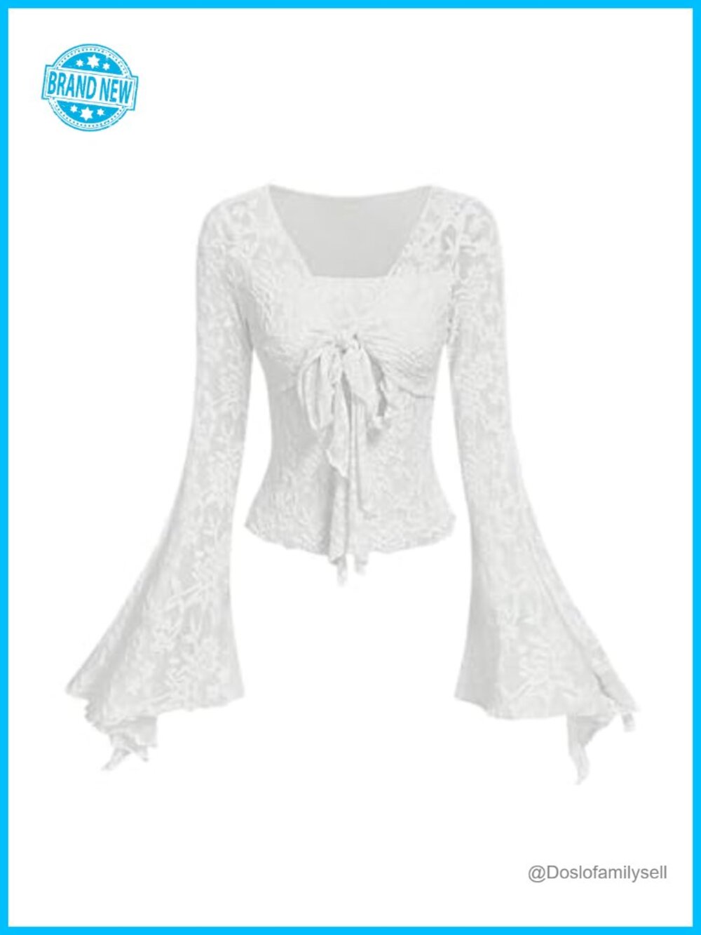 Verdusa Y2K Floral Print Mesh T-Shirt Bell Sleeve Knot Front Tunic Top